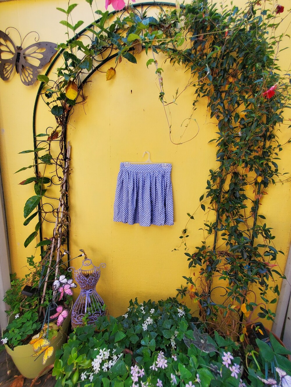 Polka Dot Mini Skirt in Lavender Blue